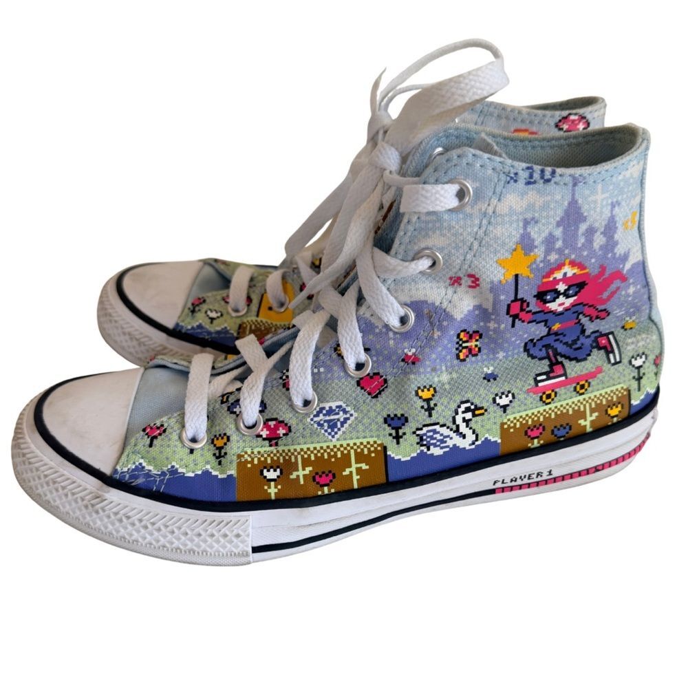 Converse Chuck Taylor Gamer High Tops Kids Size 5 Graphic Sneakers